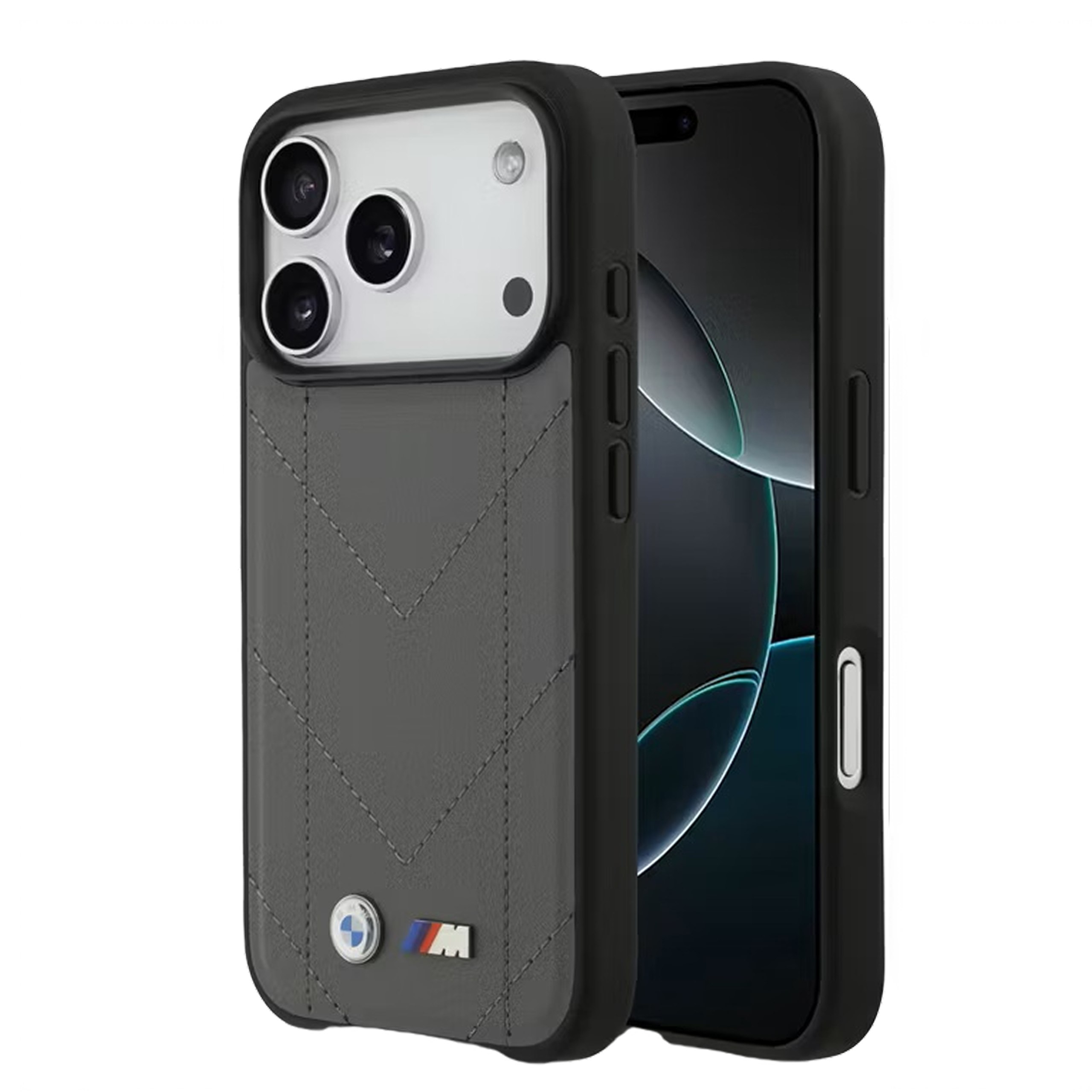 Case iPhone 17 Pro Max BMW Magsafe PU Quilted Leather Metal