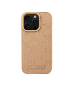 Պատյան iPhone 16 Pro Karl Lager PU Hard Hot Stamp Karl Beige