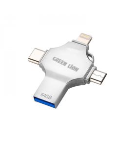 Փոխադրիչ - կրիչ Green Flash Drive 4in1 USB 64gb Silver GN4IN1USB64SL