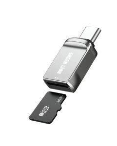 Փոխադրիչ Green SD Card Reader USB C to Micro SD Silver GNSDCRRDRSL