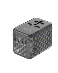 Լիցքավորիչ PG Univers Multi Travel Adapter 65W 3X Type-C /2X USB-A P65W3PD-GY