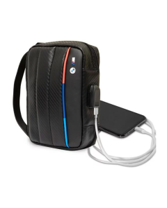 BMW Carbon PU HandBag Tricolour Line '9702