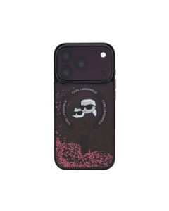 Պատյան iPhone 18 Pro Karl Lagerfeld Magsafe Liquid Glitter hard Case With Karl & Choupette Heads