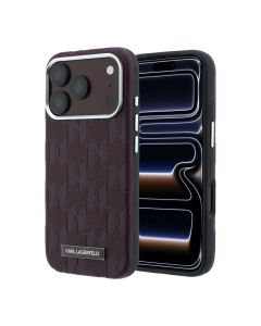 Պատյան iPhone 18 Pro Max Karl Lagerfeld HC MagSafe  Grained Leather Hard Mono Resin Logo