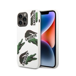 Case Lacoste Hard Case Liquid Silicone Microfiber Allover Pattern For iPhone 14 Pro