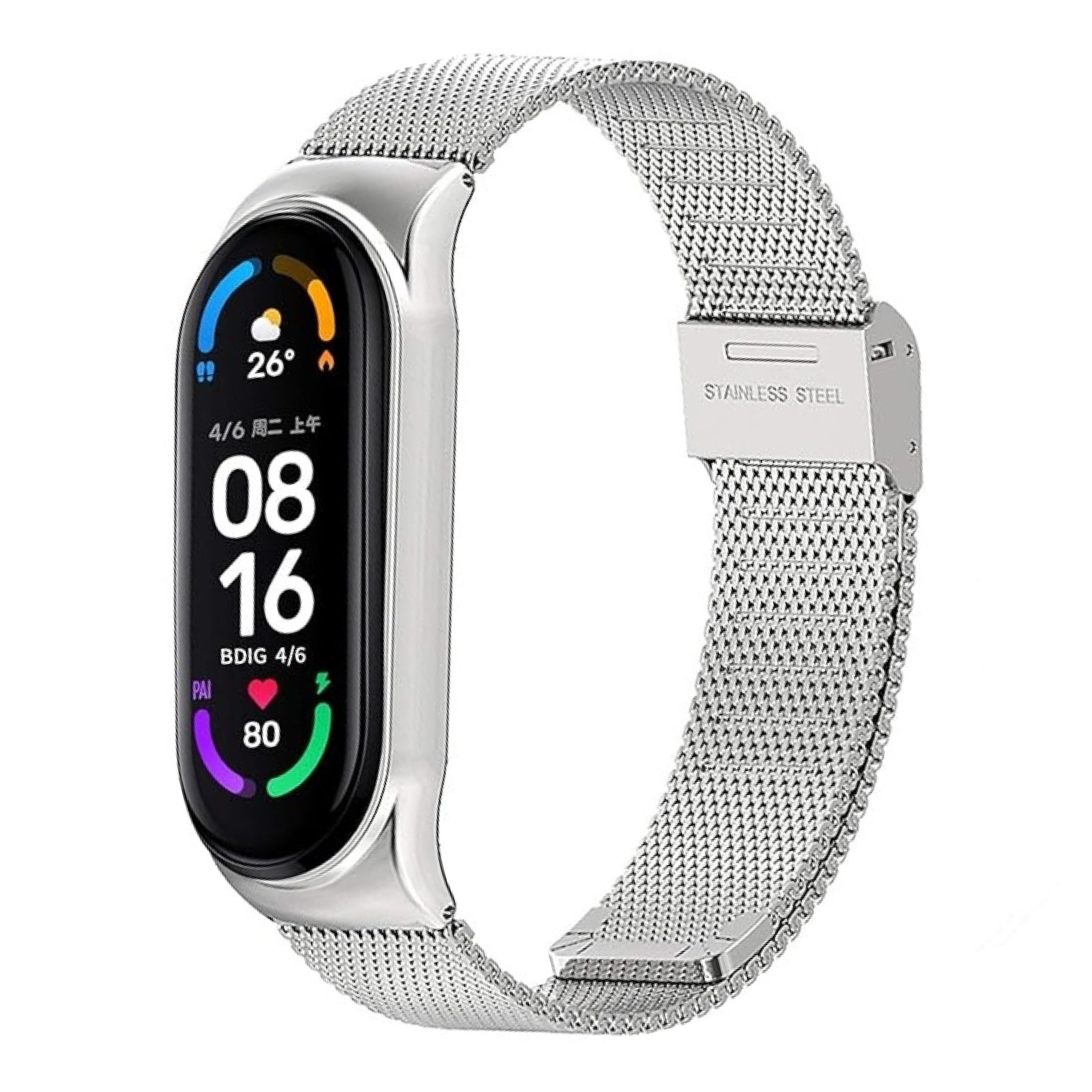 xiaomi Mi Band 5/6 Metal Strap Milanese-Silver