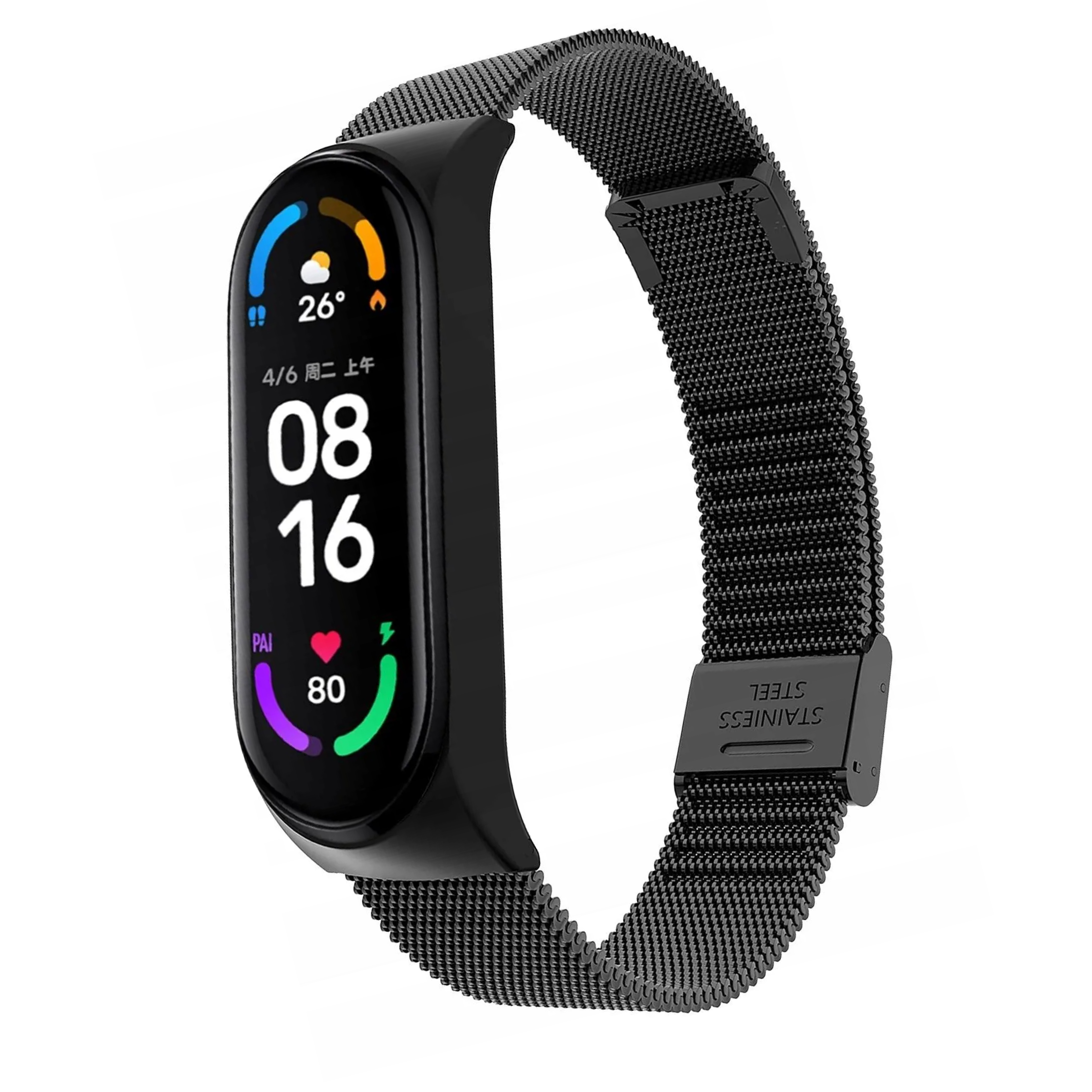 xiaomi Mi Band 5/6 Metal Strap Milanese-Black