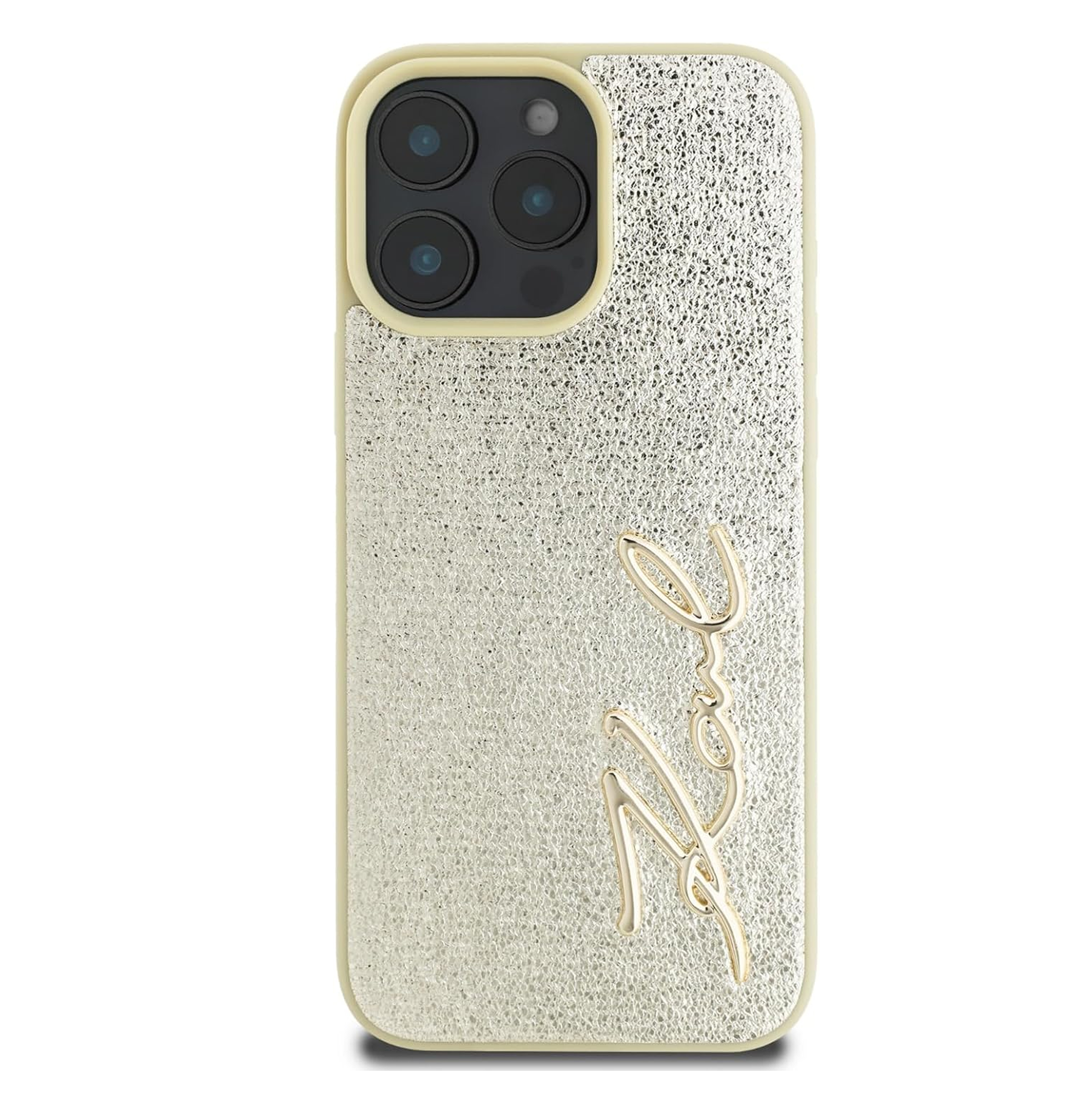 Case iPhone 16 Pro Karl Lager Wrinkled Pu Leather Hard Metal Signature