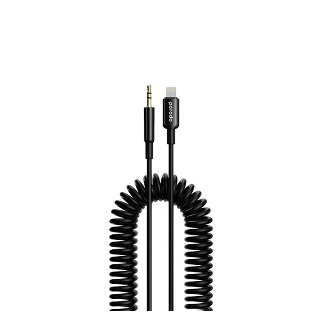 porodo Charging cord Porodo Aux to Lightning to Aux Coil Cable 1.2m PD-LAXCC-BK