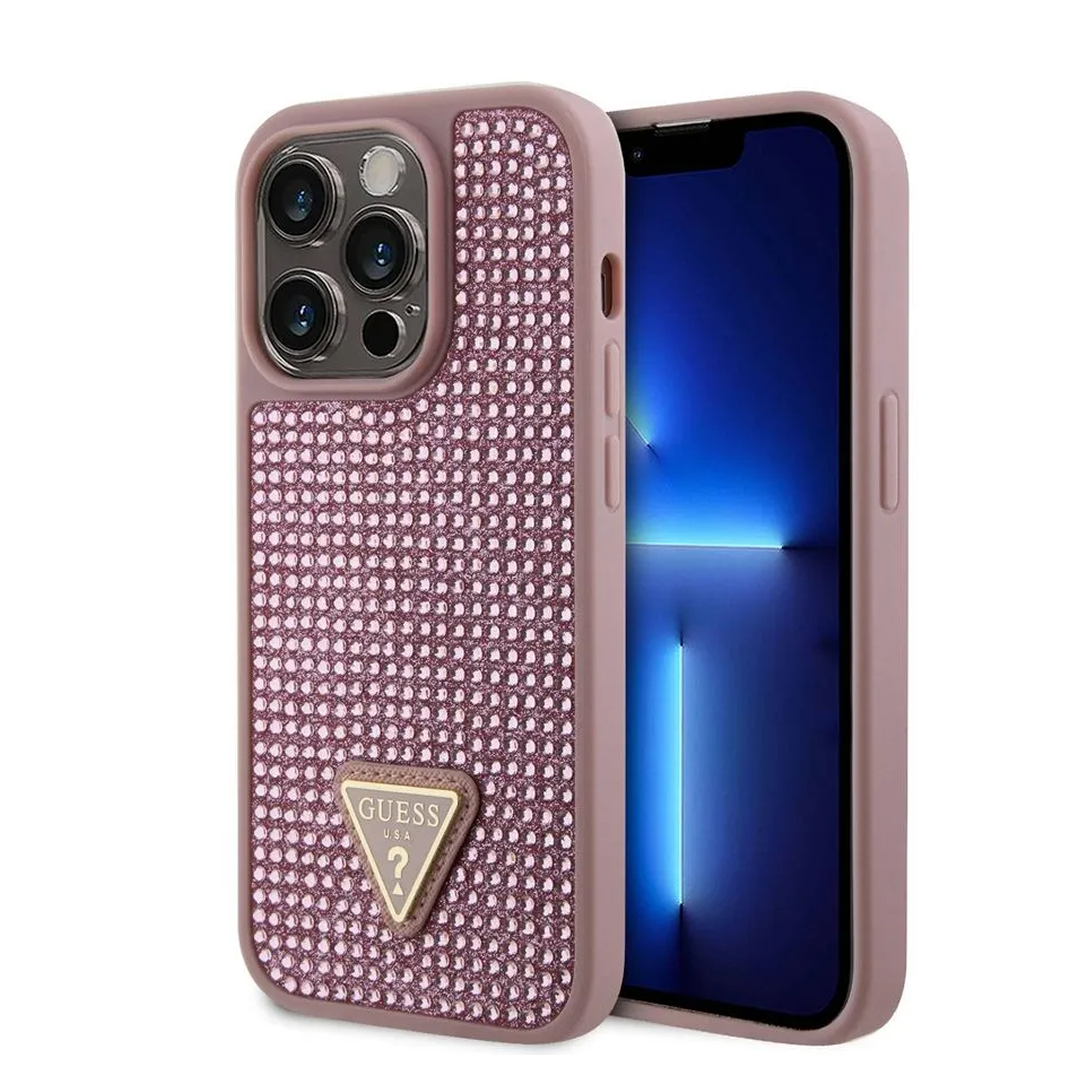 Case iPhone 15 pro max Guess Rhinestone Triangle