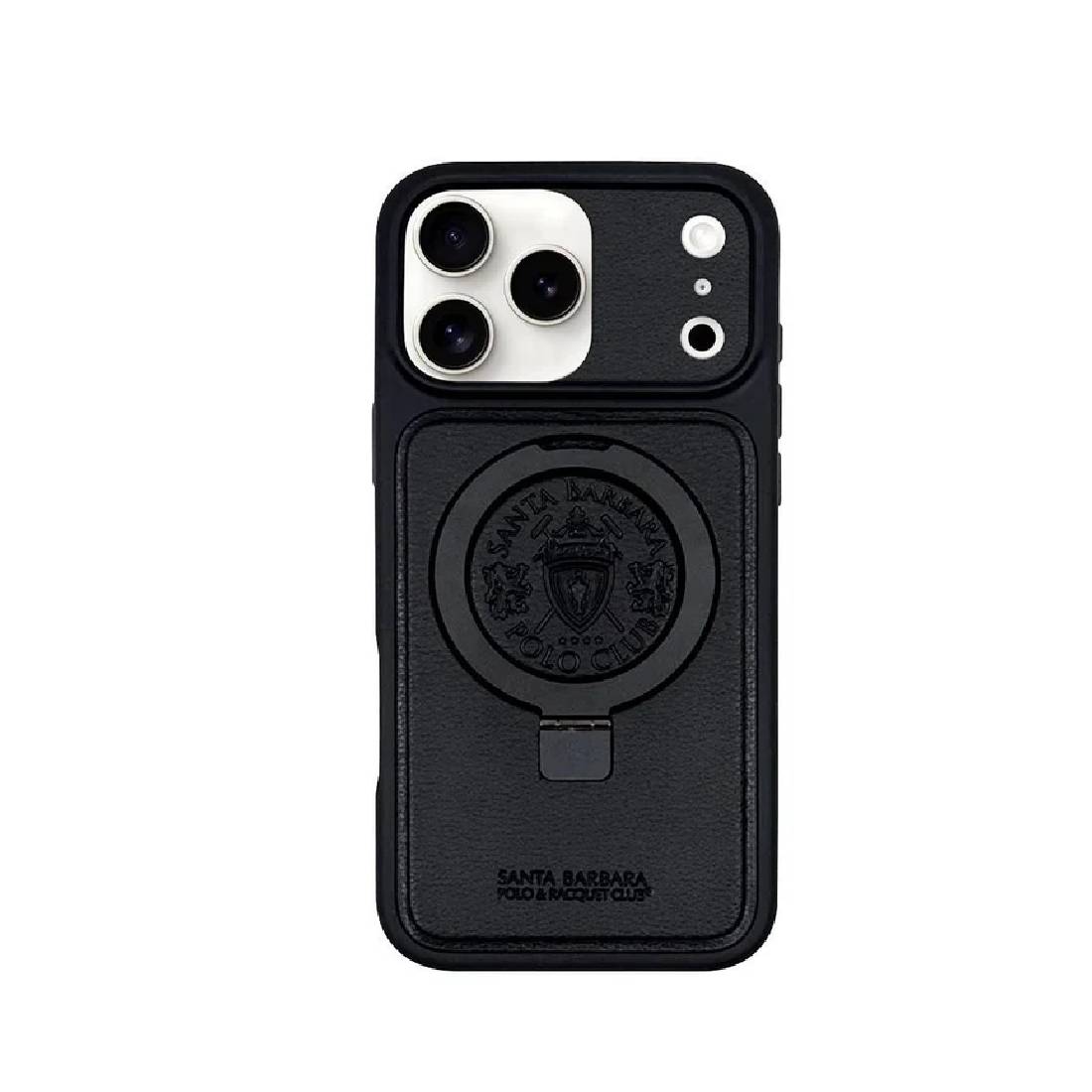 Case U.S. Santa Barbara Polo & Racquet Club Primo Series Leather Magsafe Stand Case for iPhone 17 Pro Max