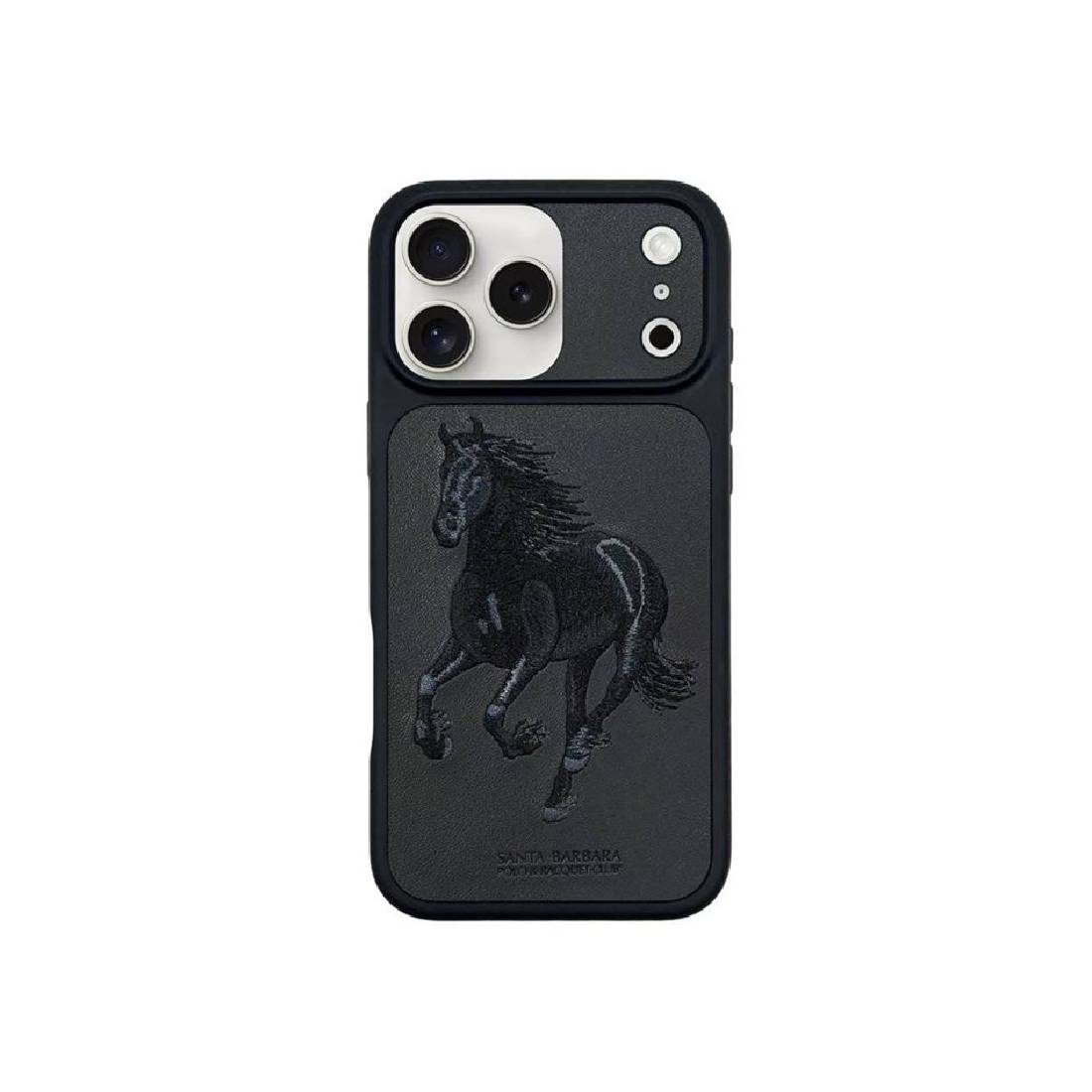 Case iPhone 17 Pro Santa Barbara Polo & Racquet Club Boris Series Elegant Horse Embroidery Design