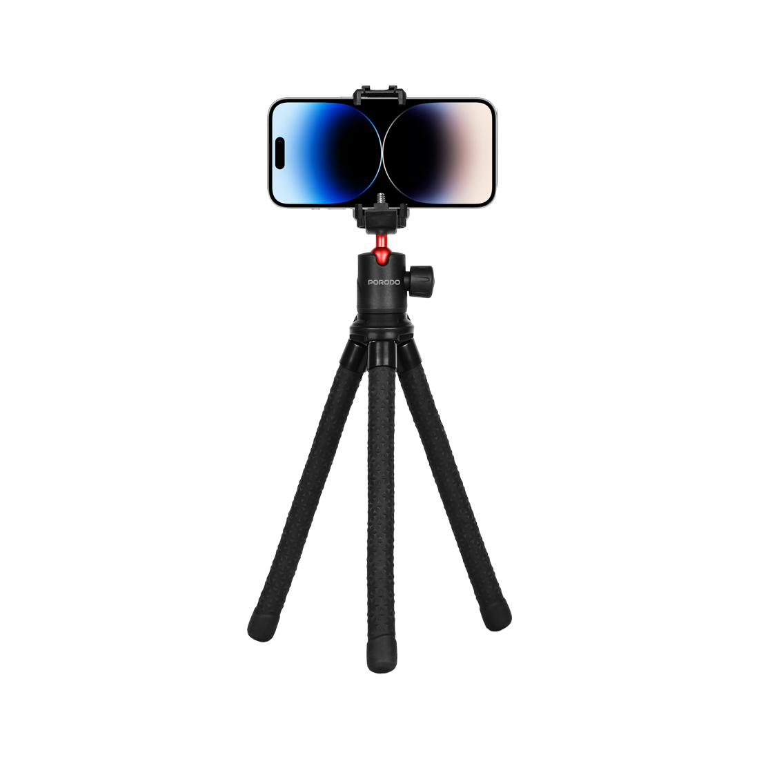 porodo Selfie stick Porodo Selifie Flexible Foldable Exendable Tripod Holder PD-TRPSPH-BK