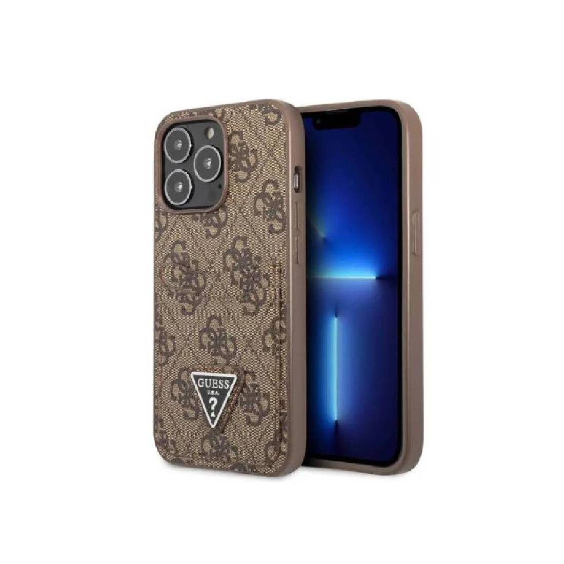 Case iPhone 14 Max Guess Double Card Triangle Hard Case