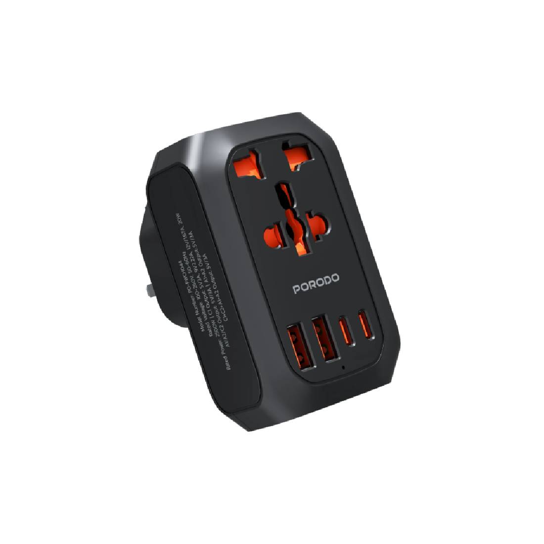 porodo Charger Porodo 2500W EU Pin Travel Adapter PD-